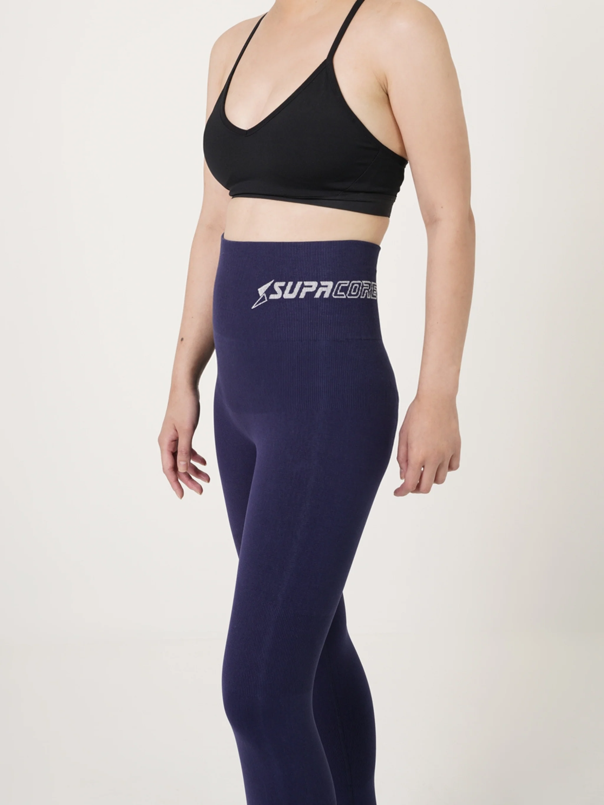 Patented Coretech® Kathy Body Mapped 7/8 Power RUNNING Leggings with Pocket -Black/Navy/Blue - Image 11