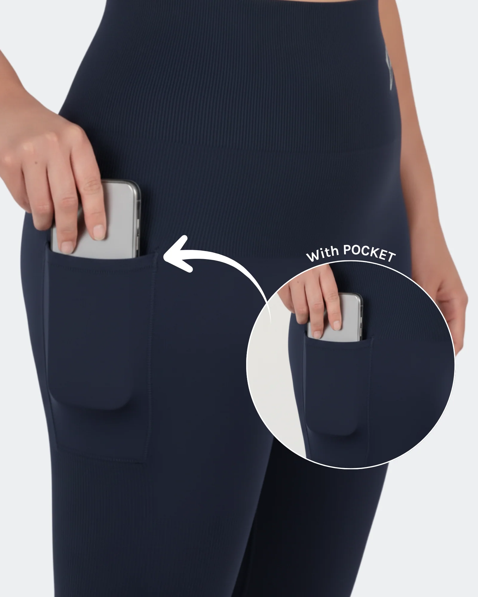 Patented POTs CORETECH® Midnight blue 7/8 Leggings with Pocket - Image 2