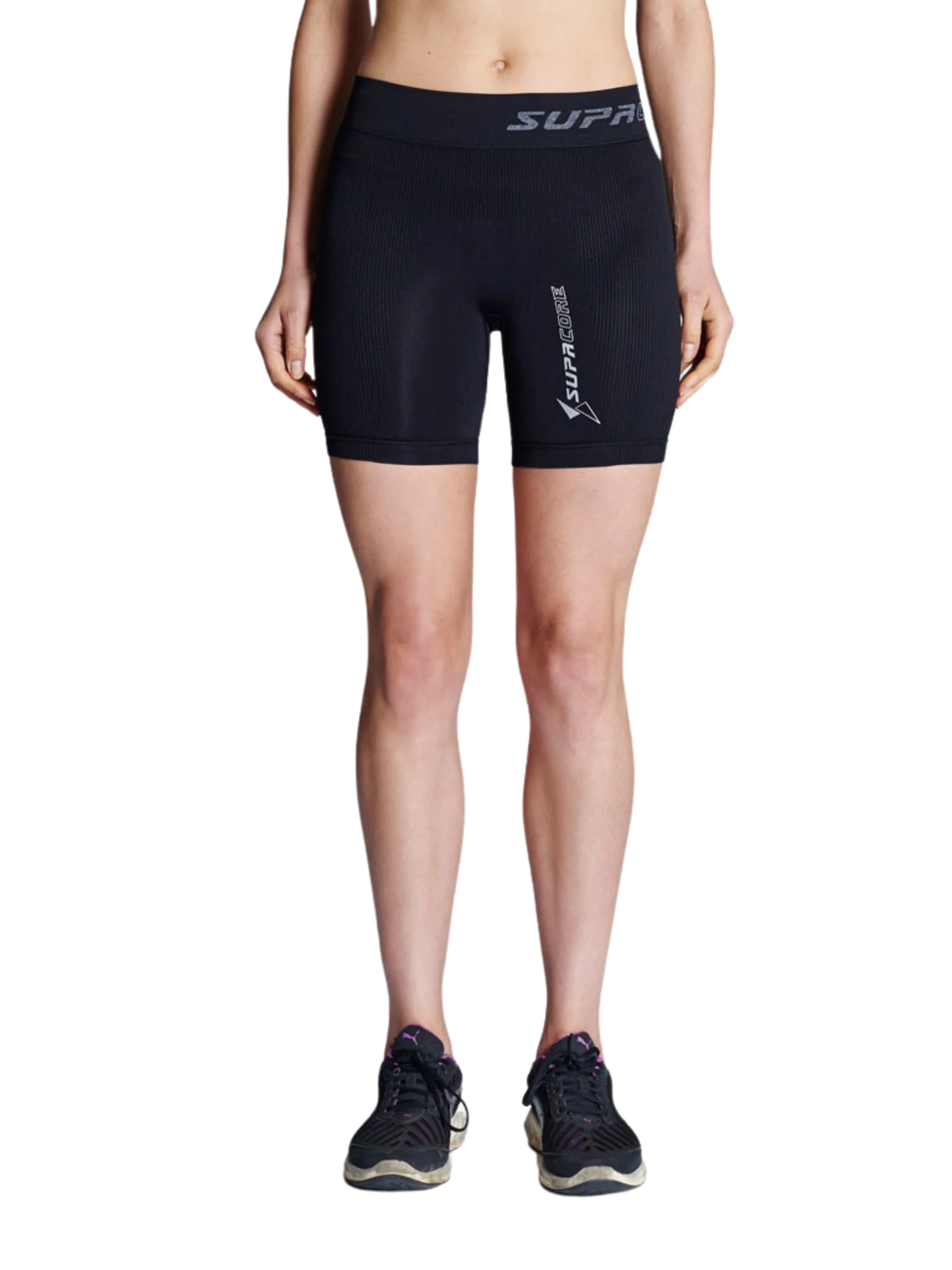 Women's Body Mapped Performance Training Compression Short Black - Image 2